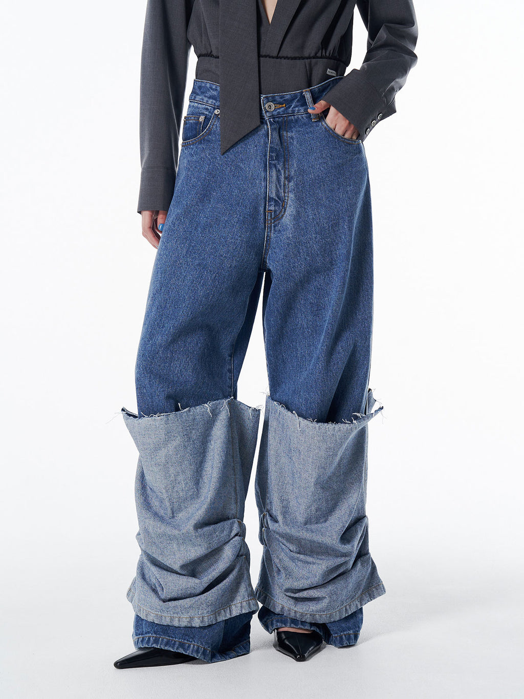 HEM LAYERED DENIM PANTS – JOSEMOON