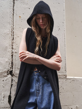 WOOL CASHMERE HOODIE MUFFLER