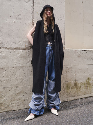 WOOL CASHMERE HOODIE MUFFLER