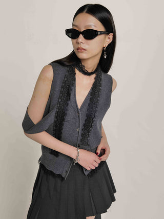 NECK LACE SLEEVELESS KNIT