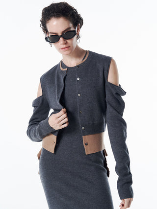 CUTTING LAYERED KNIT DRESS
