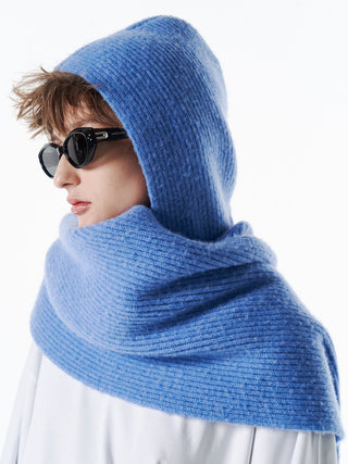 WOOL CASHMERE HOODIE MUFFLER