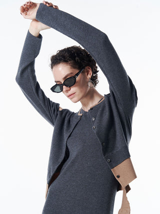 CUTTING LAYERED KNIT DRESS