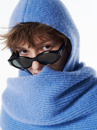 WOOL CASHMERE HOODIE MUFFLER