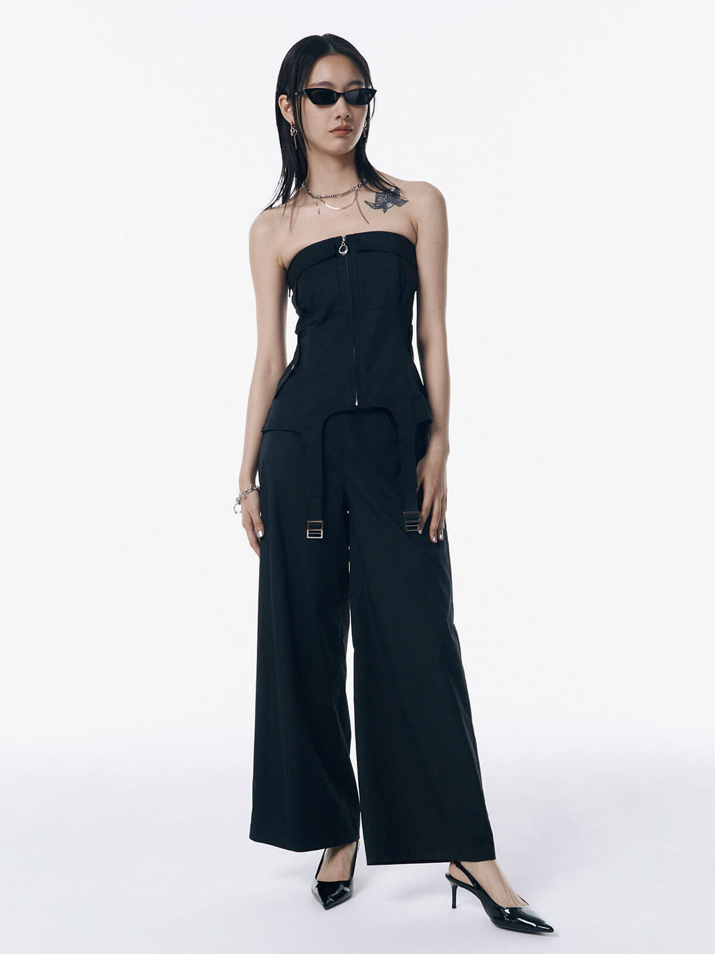 SIDE CUTTING JUMP SUITS josemoon 2WAY CARGO DESIGN JUMP SUITS  