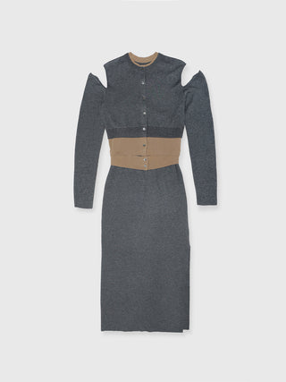 CUTTING LAYERED KNIT DRESS