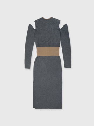 CUTTING LAYERED KNIT DRESS