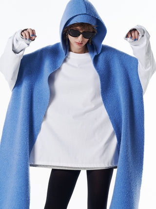 WOOL CASHMERE HOODIE MUFFLER