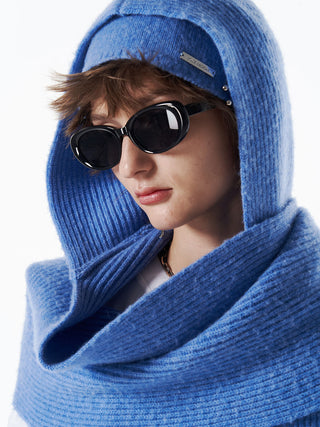 WOOL CASHMERE HOODIE MUFFLER