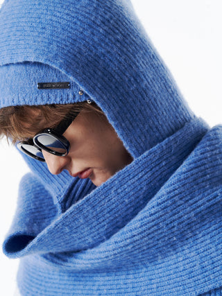 WOOL CASHMERE HOODIE MUFFLER