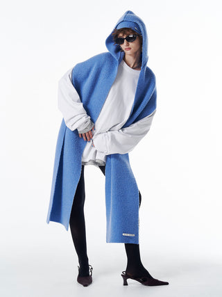 WOOL CASHMERE HOODIE MUFFLER