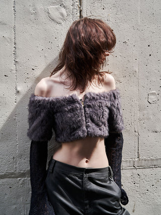 FUR OFFSHOULDER TOPS