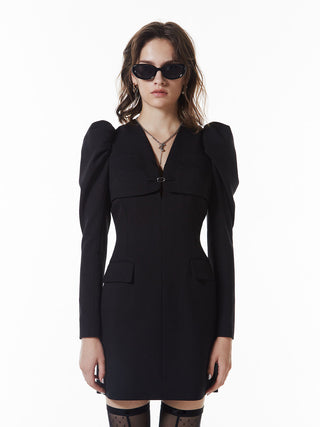 POWER SHOULDER MINIDRESS