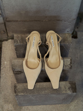 SLINGBACK SATIN  PUMPS