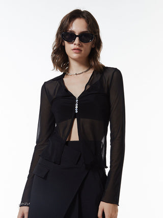 SHEER PATERN CARDIGAN