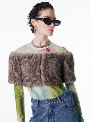 FUR OFFSHOULDER TOPS