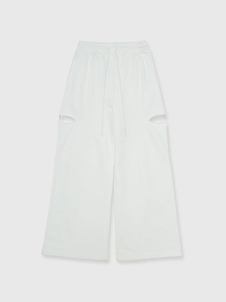 SLIT SWEAT PANTS with PEARL