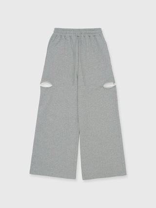 SLIT SWEAT PANTS with PEARL