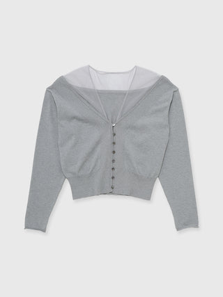 TULLE SEAM KNIT CARDIGAN