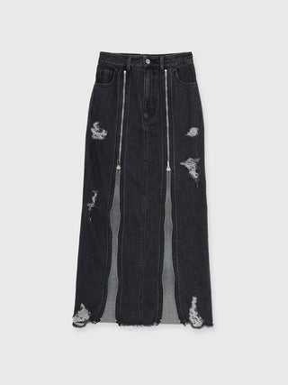 ZIP DENIM SKIRT