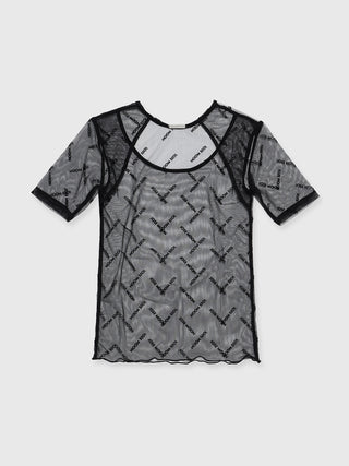 MONOGRAM SHEER 2WAY HALF SLEEVE TOPS
