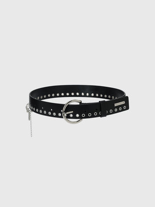 EYELETS LEATHER BELT