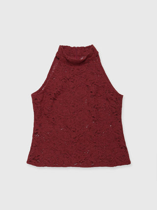 LIQUIED LACE HIGH NECK