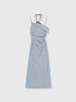 BICOLOR DRAPE DRESS