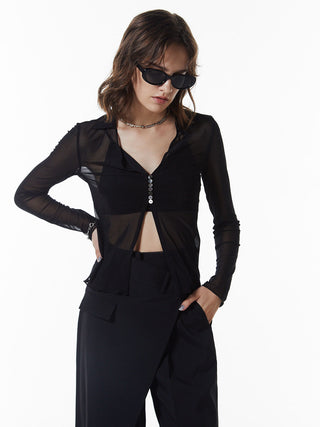 SHEER PATERN CARDIGAN