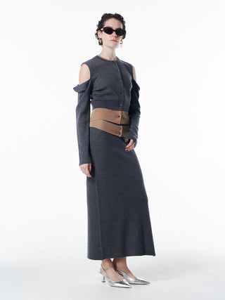 CUTTING LAYERED KNIT DRESS