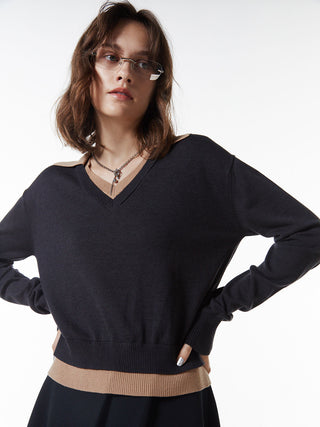 MOON LAYERED VNECK KNIT
