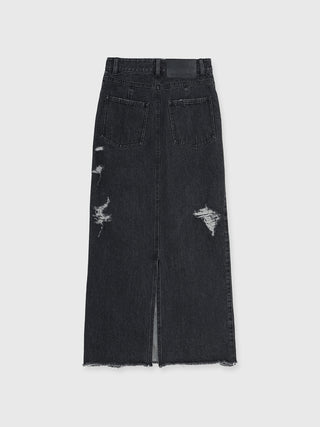 ZIP DENIM SKIRT