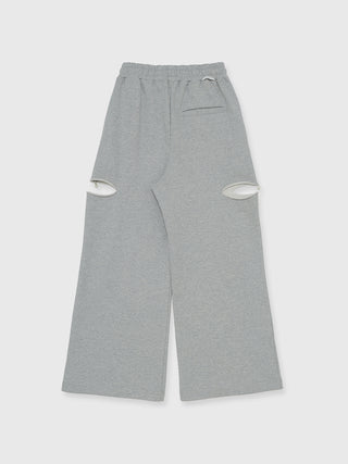 SLIT SWEAT PANTS with PEARL