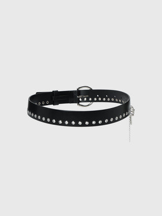 EYELETS LEATHER BELT