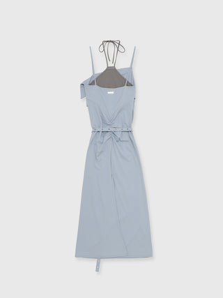 BICOLOR DRAPE DRESS