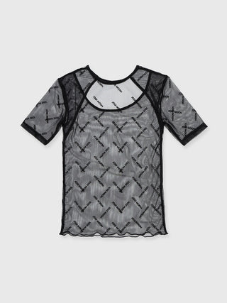 MONOGRAM SHEER 2WAY HALF SLEEVE TOPS