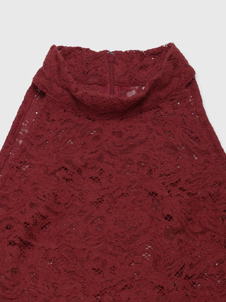 LIQUIED LACE HIGH NECK