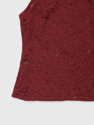 LIQUIED LACE HIGH NECK