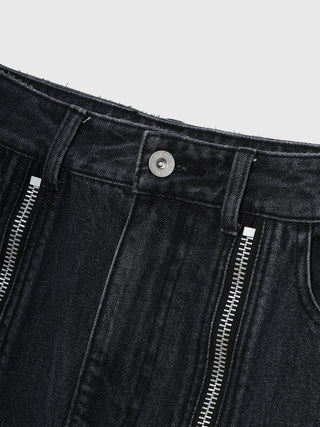 ZIP DENIM SKIRT