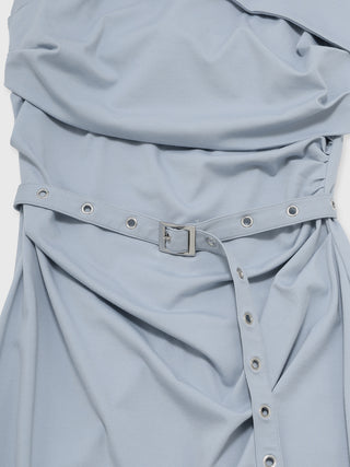 BICOLOR DRAPE DRESS