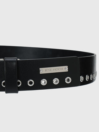 EYELETS LEATHER BELT