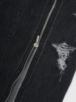 ZIP DENIM SKIRT