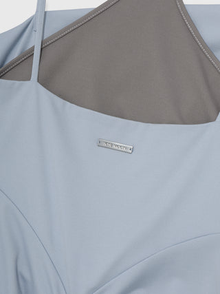BICOLOR DRAPE DRESS