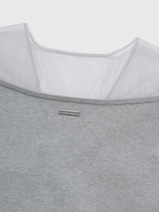 TULLE SEAM KNIT CARDIGAN
