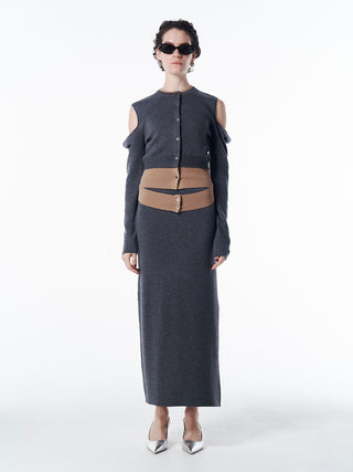 CUTTING LAYERED KNIT DRESS