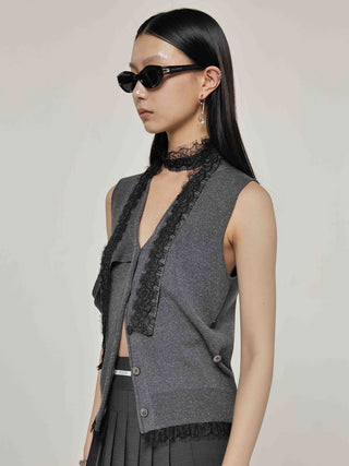 NECK LACE SLEEVELESS KNIT