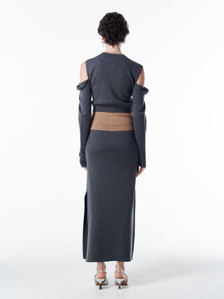 CUTTING LAYERED KNIT DRESS