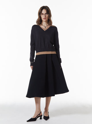 BONDING TUCK FLARE SKIRT