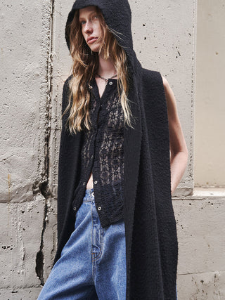 WOOL CASHMERE HOODIE MUFFLER