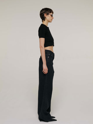 CROP POLO KNIT CARDIGAN